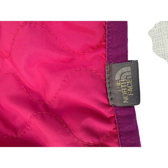 North Face Girls Reversible Pink Purple Fleece Lined Jacket Sz 6 - Picture 5 of 9